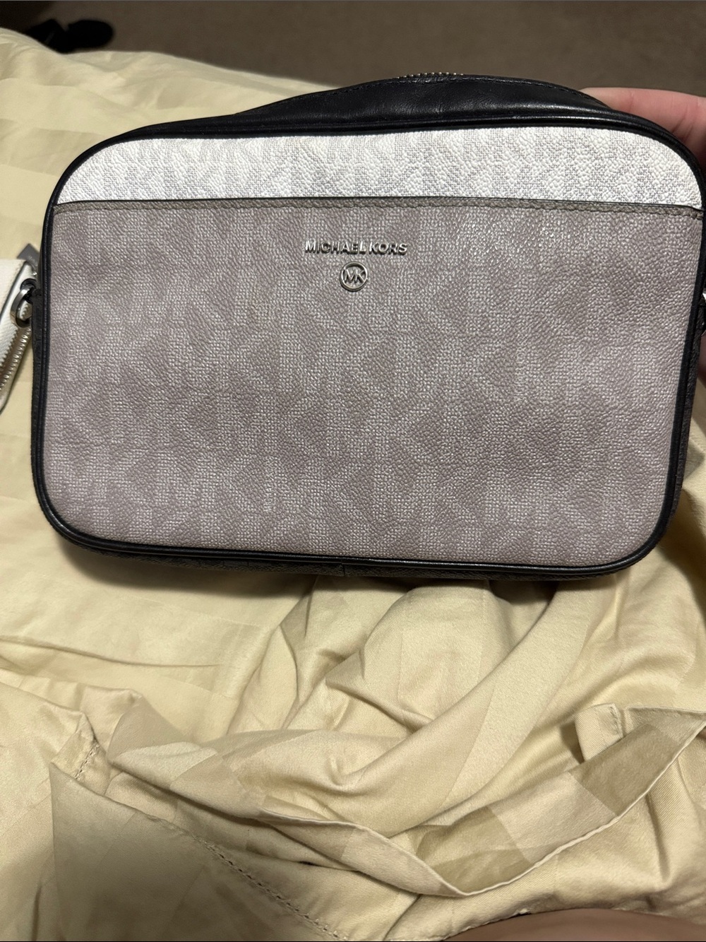Michael Kors Two-Tone Crossbody  Bag in Gray and White